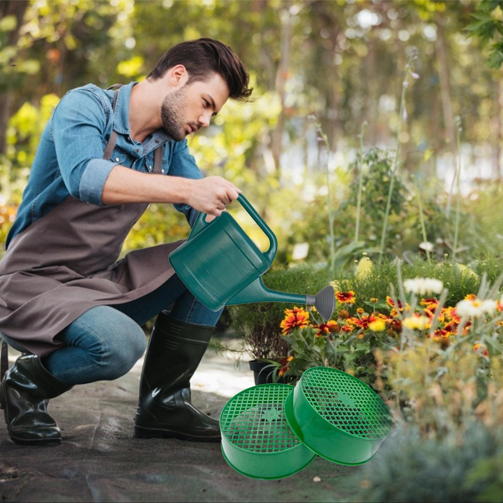 Premium Plastic Garden Sieve - Heavy Duty Soil Sifter with Fine Mesh Screen for Gardening, Seedlings, Transplanting & Planting | Large Durable Gardening Tool by Aferzov | Perfect for Soil Screening, Compost Sifting & Seed Sorting