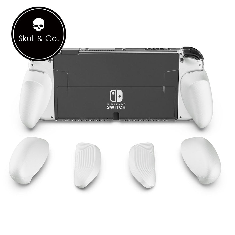 Skull & Co. GripCase for Nintendo Switch OLED Model - Protective Cover with Ergonomic Grip (White) | Perfect for Gaming Comfort & Travel Protection