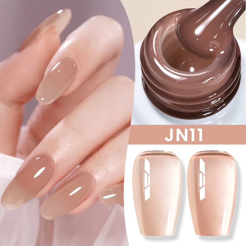 Nude Colors Jelly Gel Polish 10ml - Long Lasting Nail Polish Kit for Manicure & Pedicure - Perfect for Home Salon, Nail Art, and Professional Use