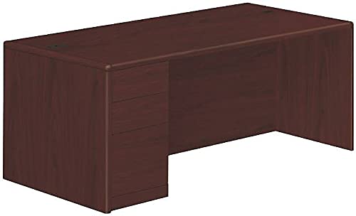 HON 10700 Series Left Pedestal Desk - Modern Office Desk with Storage, Adjustable Height & Durable Design for Home Office, Workspace & Study Room