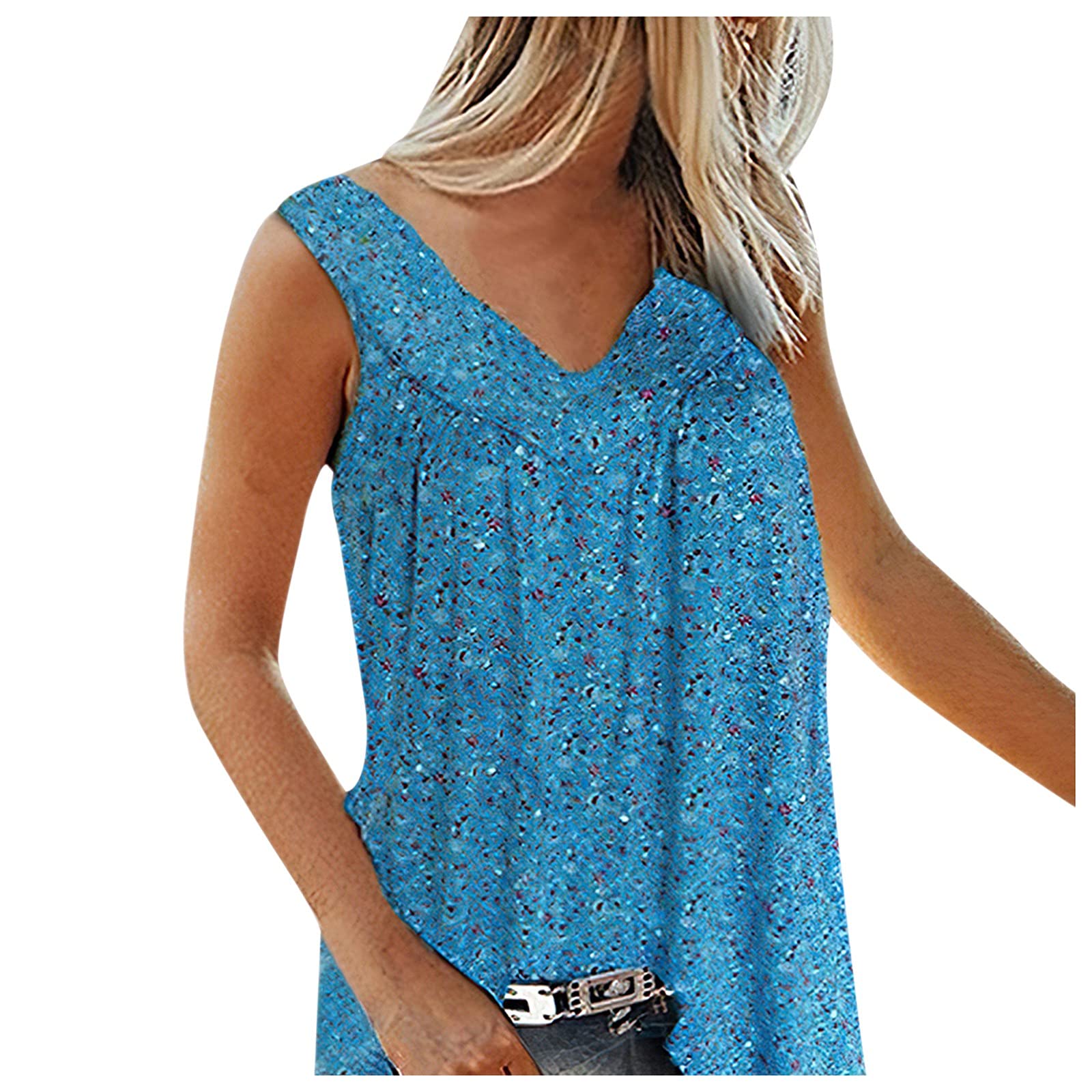 Women's Floral Printed Cropped Tank Tops - Loose Fit Summer Spaghetti Strap Casual Tops for Beach, Yoga & Outdoor Activities