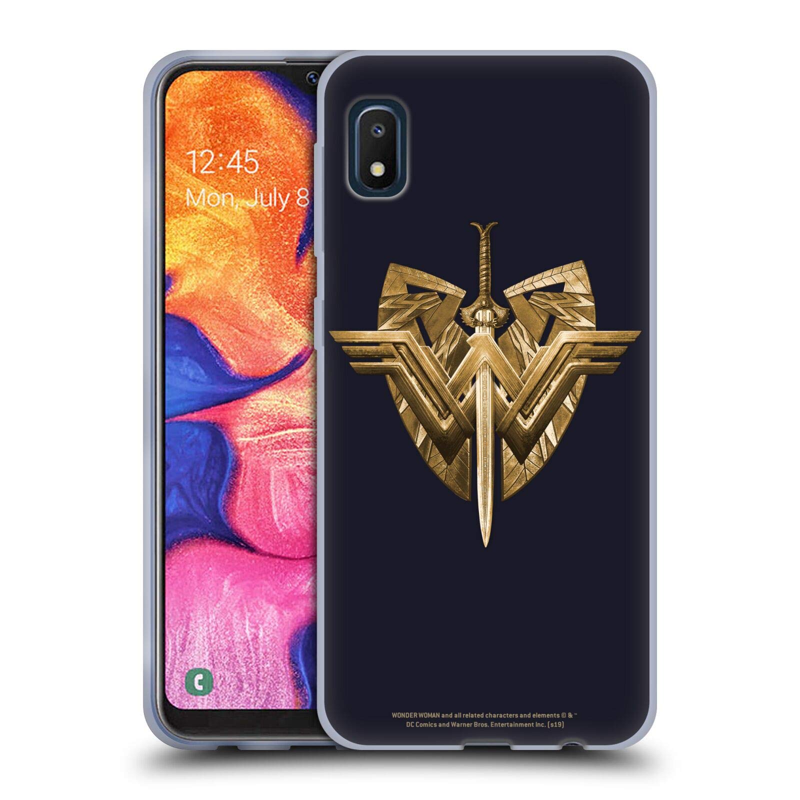 Wonder Woman Movie Sword & Shield Gel Case for Samsung Galaxy A10e (2019) - Officially Licensed Durable Phone Cover by Head Case Designs, Perfect for Cosplay & Superhero Fans