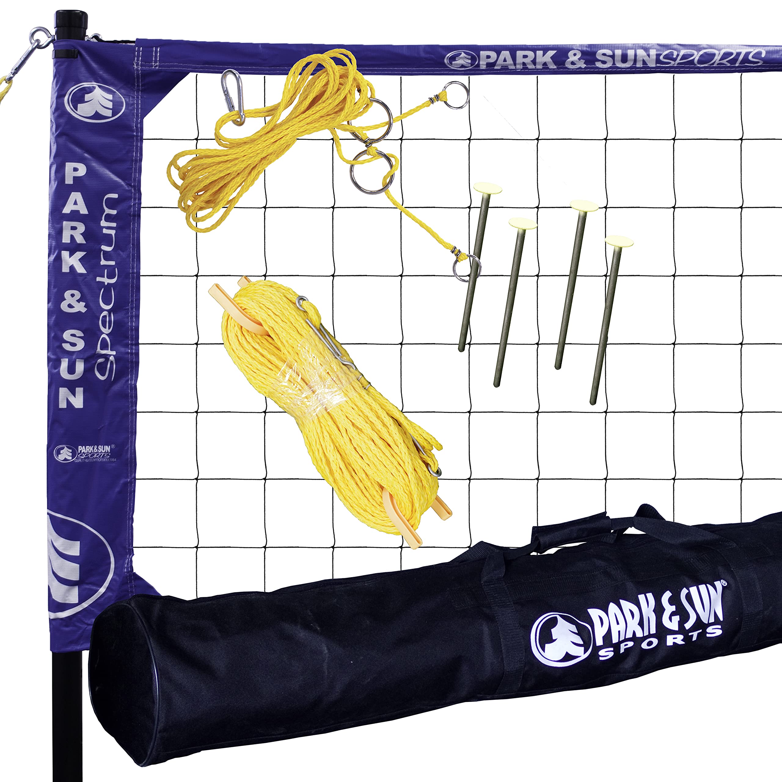 Park & Sun Sports Spectrum 2000 Portable Professional Volleyball Net System - Outdoor Beach & Backyard Volleyball Equipment for Tournaments, Training & Family Fun