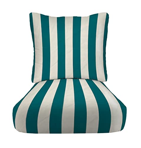 Peacock & White Cabana Stripe