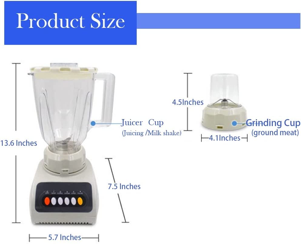 Premium 900W High-Speed Food Blender with Detachable Blades - 53oz BPA-Free Jar & 10oz Grinding Cup - 5 Variable Speeds for Smoothies, Sauces & Nut Butters - Easy Clean & Dishwasher Safe - Perfect for Home Kitchen & Commercial Use