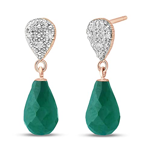 14K Solid Gold Earrings with Diamonds & Emeralds - Galaxy Gold GG Luxury Jewelry for Women - Perfect for Weddings, Parties & Special Occasions