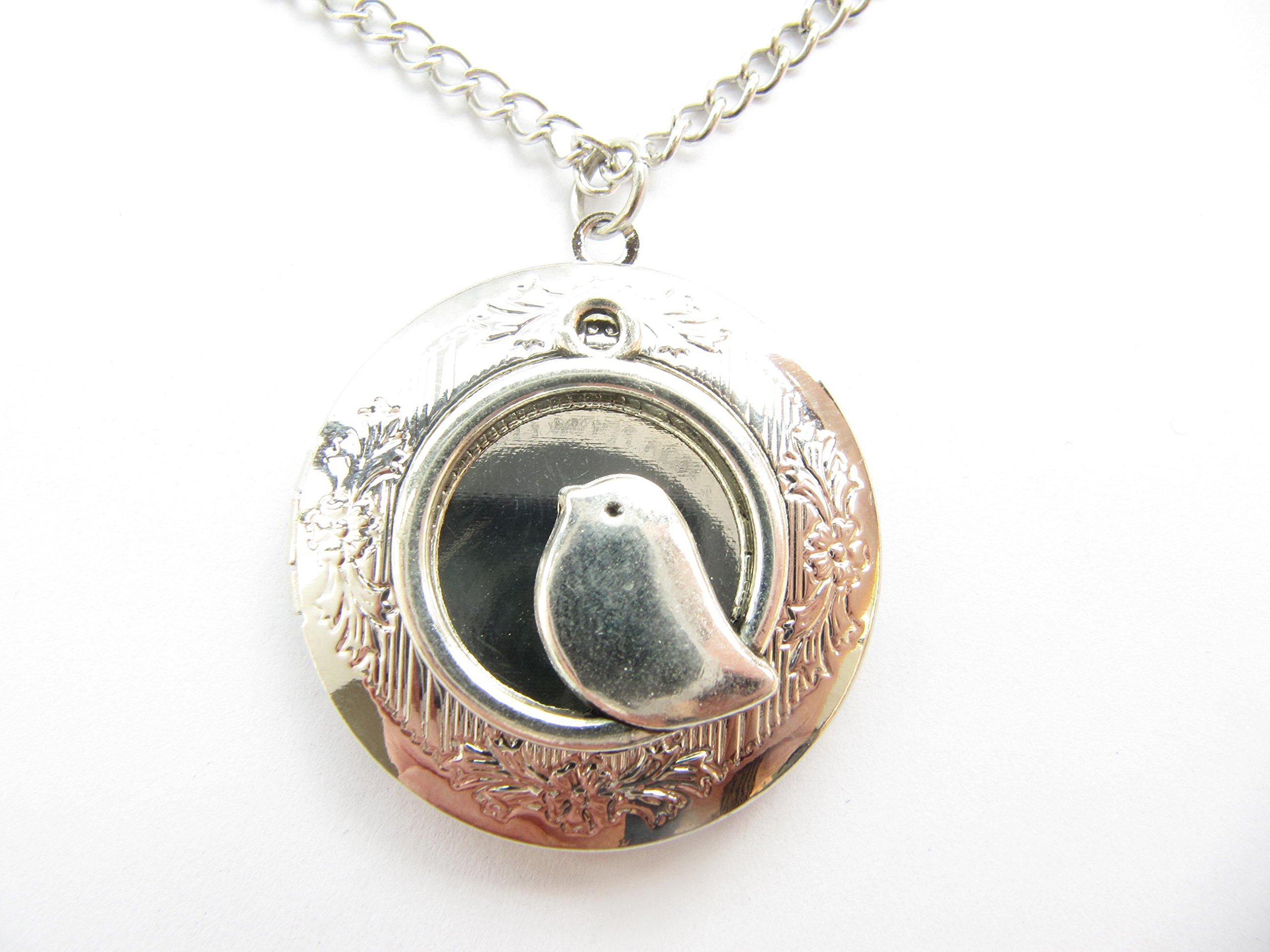 Silver Bird Locket Necklace - Woodland Jewelry Pendant for Bird Photography & Nature Lovers | Perfect Gift for Birdwatchers, Outdoor Enthusiasts & Nature-Inspired Fashion