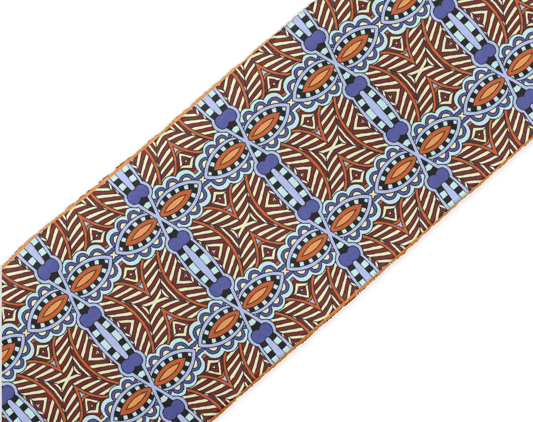Red Stripe & Paisley Ethnic Printed Velvet Trim Fabric - 2 Inch x 9 Yard Sewing Border Ribbon for DIY Crafts, Costumes & Home Decor