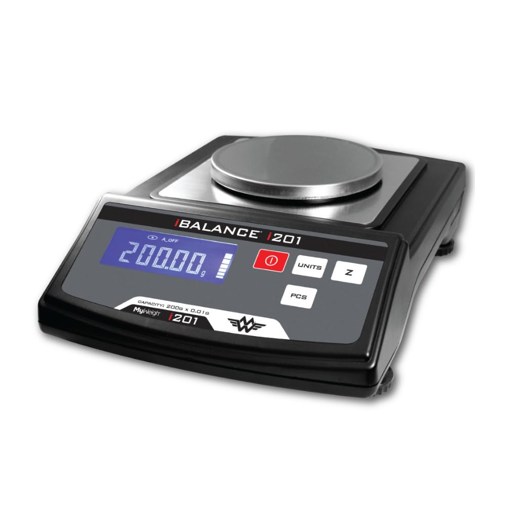 My Weigh SCM201 Ibalance 201 Digital Precision Scale - 0.1g Accuracy Table Top Lab Scale for Jewelry, Coffee, Herbs & Cooking | Compact Black Design for Home & Kitchen Use