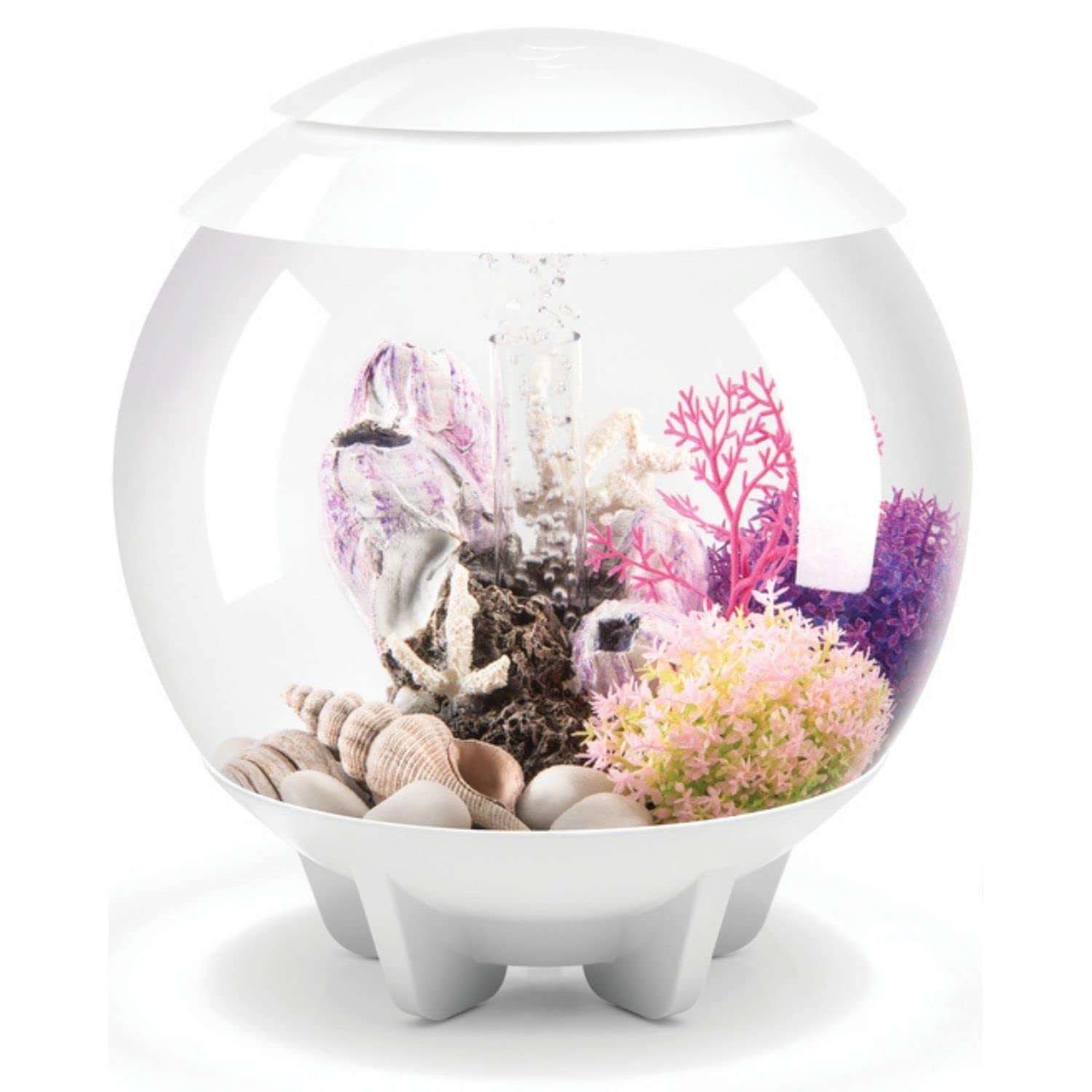 biOrb Halo 15 Acrylic 4-Gallon Fish Tank with Remote-Controlled Multi-Color LED Lights - Modern Compact Aquarium for Tabletop, Desktop, Office or Home Decor - Perfect for Betta Fish, Small Aquatic Pets & Decorative Display