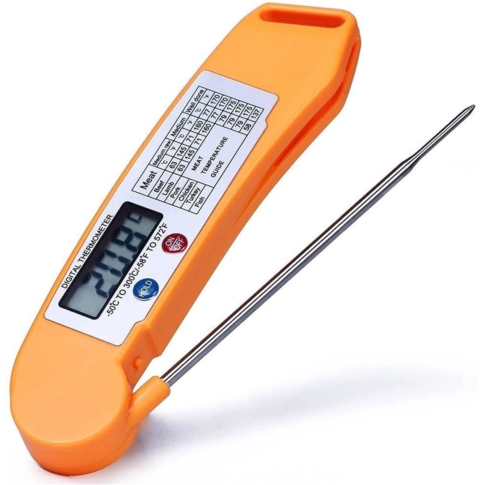 Digital Meat Thermometer with Instant Read - Waterproof Food Temperature Probe for Kitchen, BBQ, Grill & Oven - Includes Magnet & Calibration - Perfect for Cooking, Baking, Candy Making & Outdoor Grilling