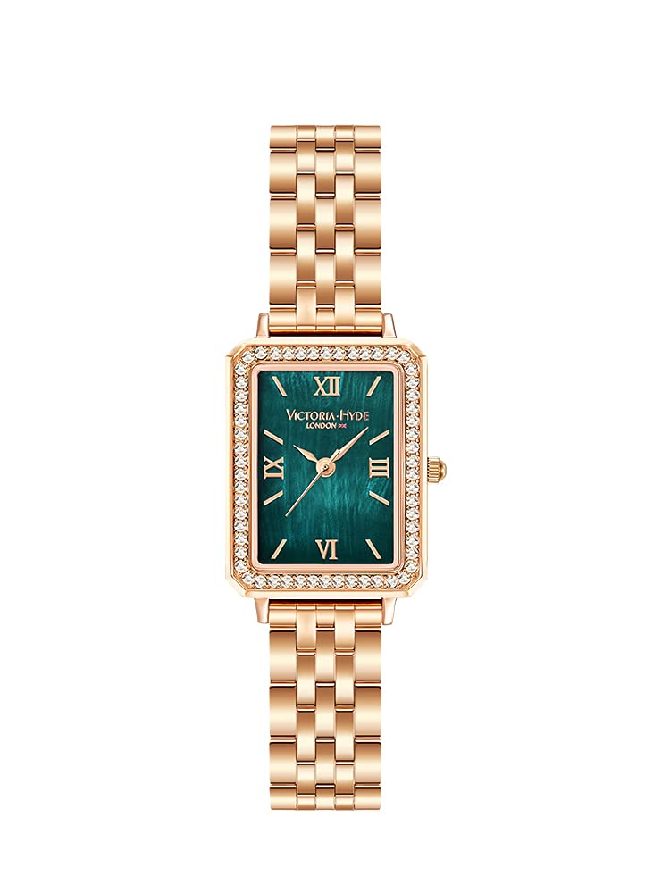 Victoria Hyde Women's Watch - Green Mother of Pearl Dial, Leather Strap for Office & Evening Wear