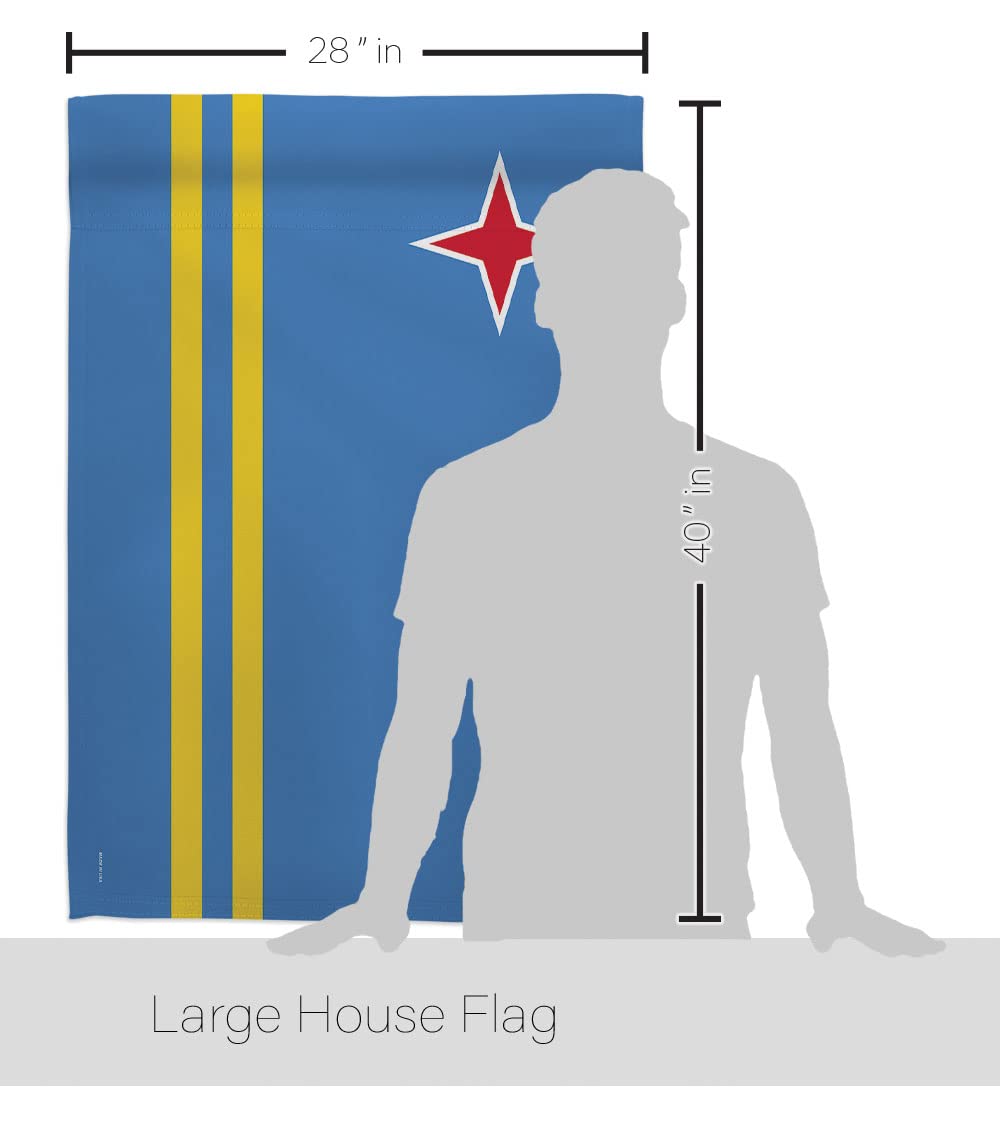 Aruba National Flag Set 28x40in w/Pole for Home & Garden Decor