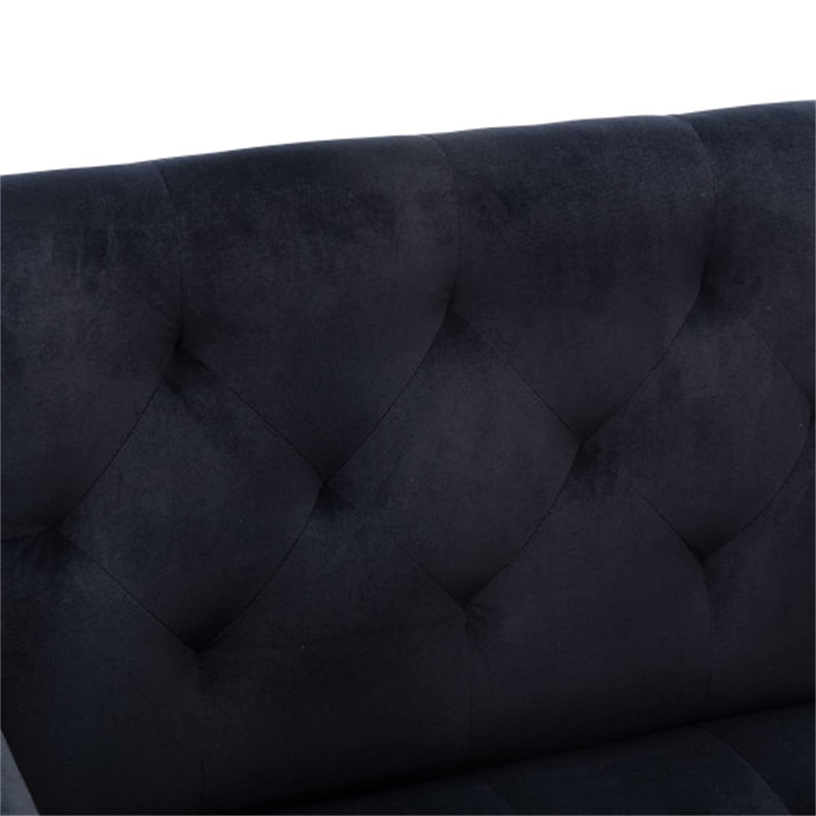 Square Velvet Accent Chair with Golden Metal Legs - Modern Single Sofa for Living Room, Bedroom & Office - Soft Black Upholstery - Perfect for Coffee Nooks, Reception Areas & Cozy Reading Corners