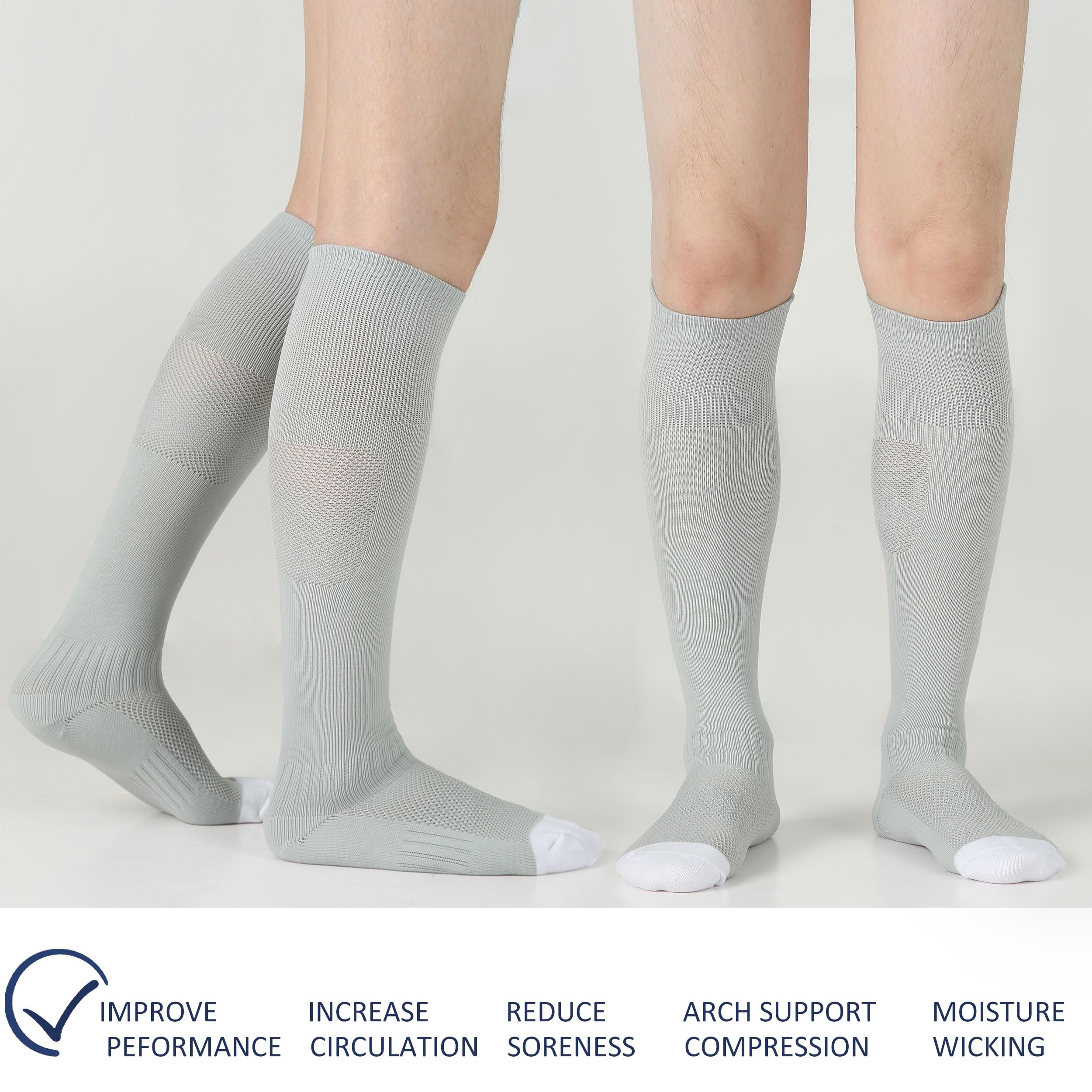 Sunew 2/3 Pack Multi-Sport Athletic Socks for Soccer Baseball Softball Football Volleyball - Youth & Adult Sizes (4 Sizes) - Perfect for Training, Games & Team Sports