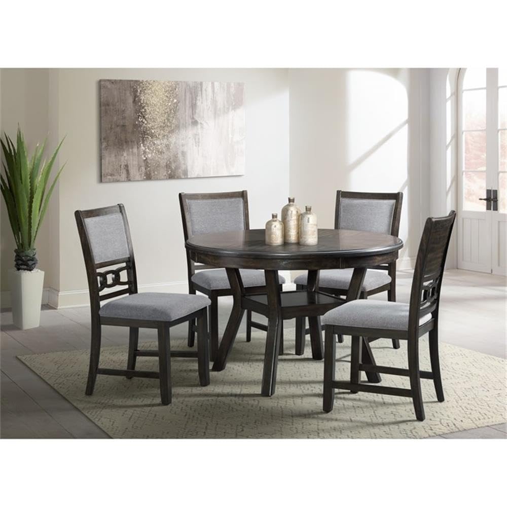 BOWERY HILL Mid-Century Modern Walnut Dining Table - Standard Height Solid Wood Kitchen Table for Dining Room, Breakfast Nook & Small Spaces
