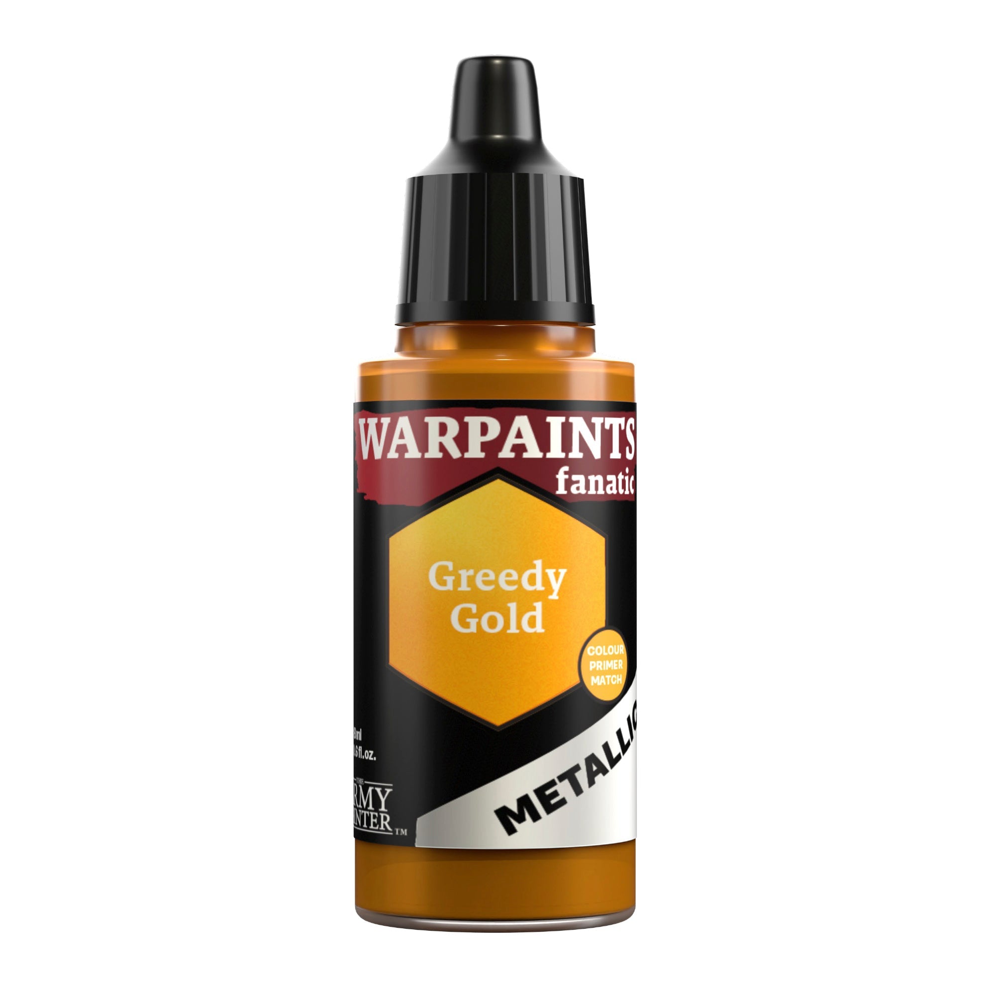 Warpaints Fanatic Metallic Greedy Gold - Premium Metallic Paint for Cosplay, Warhammer & Miniature Painting - Perfect for Fantasy Figures, Model Kits & DIY Crafts