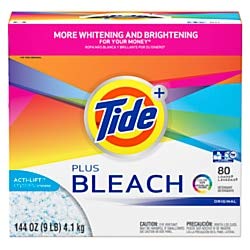 Tide Powder Laundry Detergent with Bleach | Original Scent | 144 Oz (4.08 kg) | 2-Pack | Heavy Duty Stain Removal | For Whites & Bright Colors | Perfect for Large Families & Commercial Use