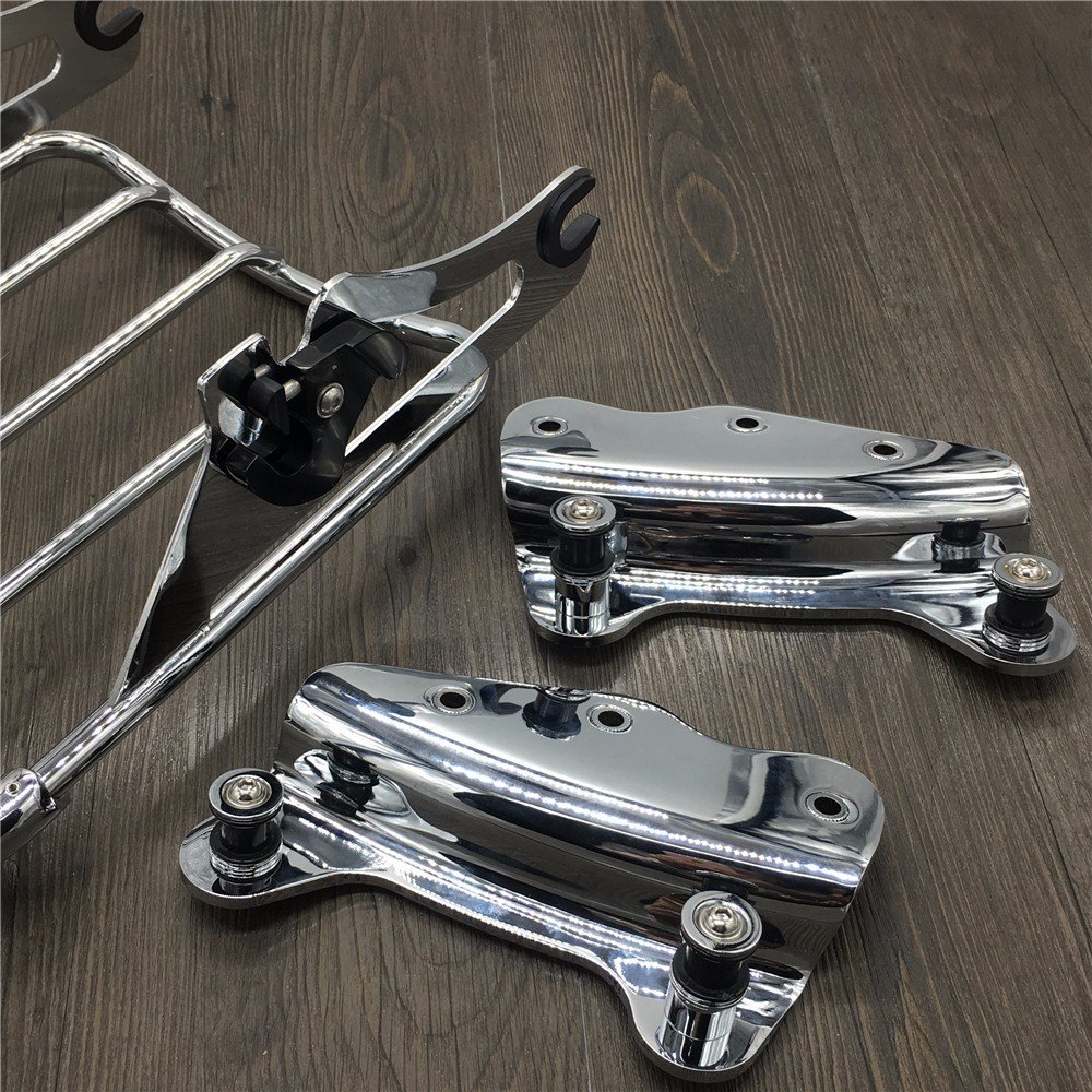2009-2013 Harley Davidson Road King SM Air Wing Two-Up Luggage Rack with Hardware Kit - Heavy Duty Motorcycle Touring Accessory for Long Rides & Road Trips