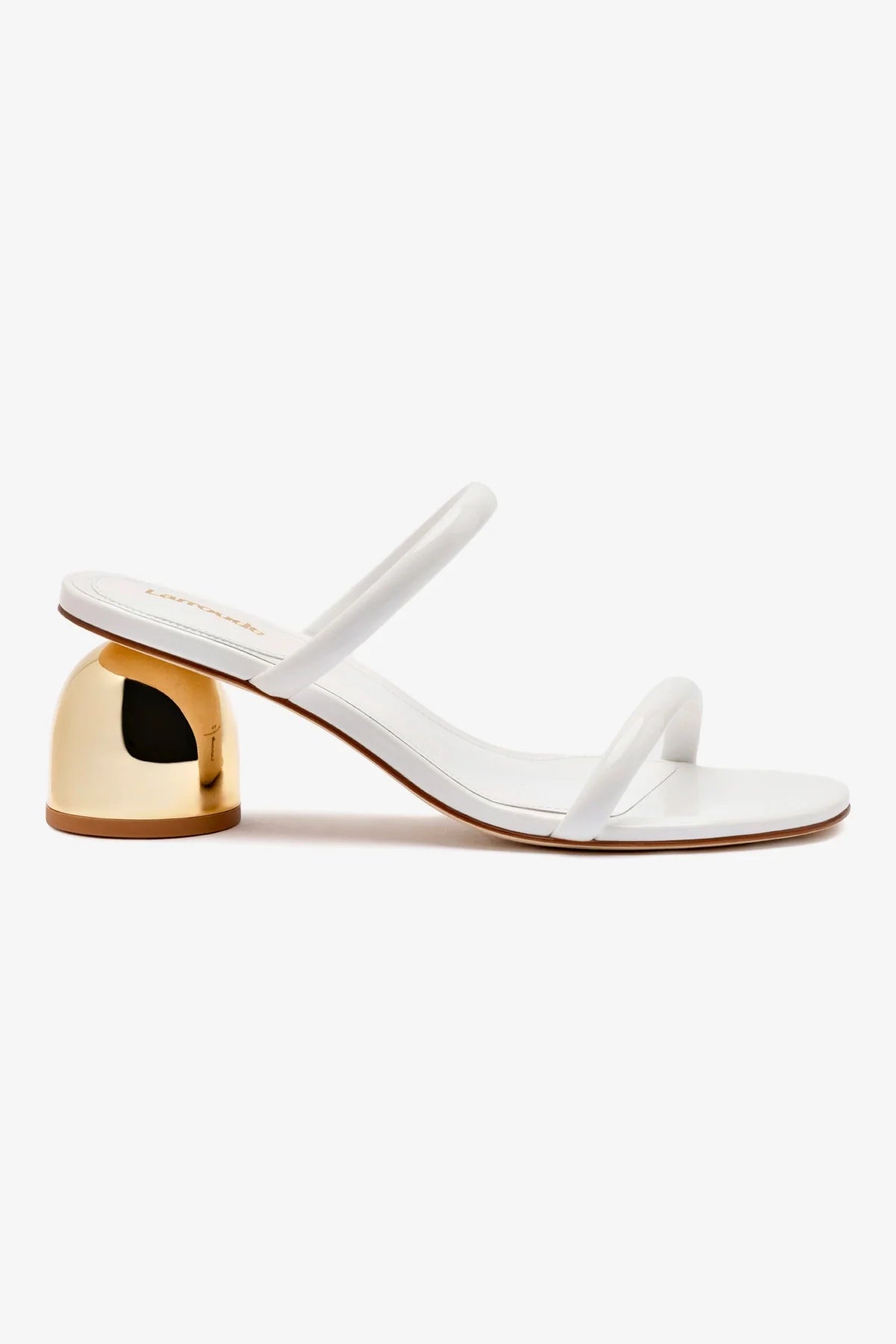 White Patent Leather Dew Drop Mule Shoes - Comfortable Women's Slip-On Loafers for Casual Wear, Office & Everyday Outfits