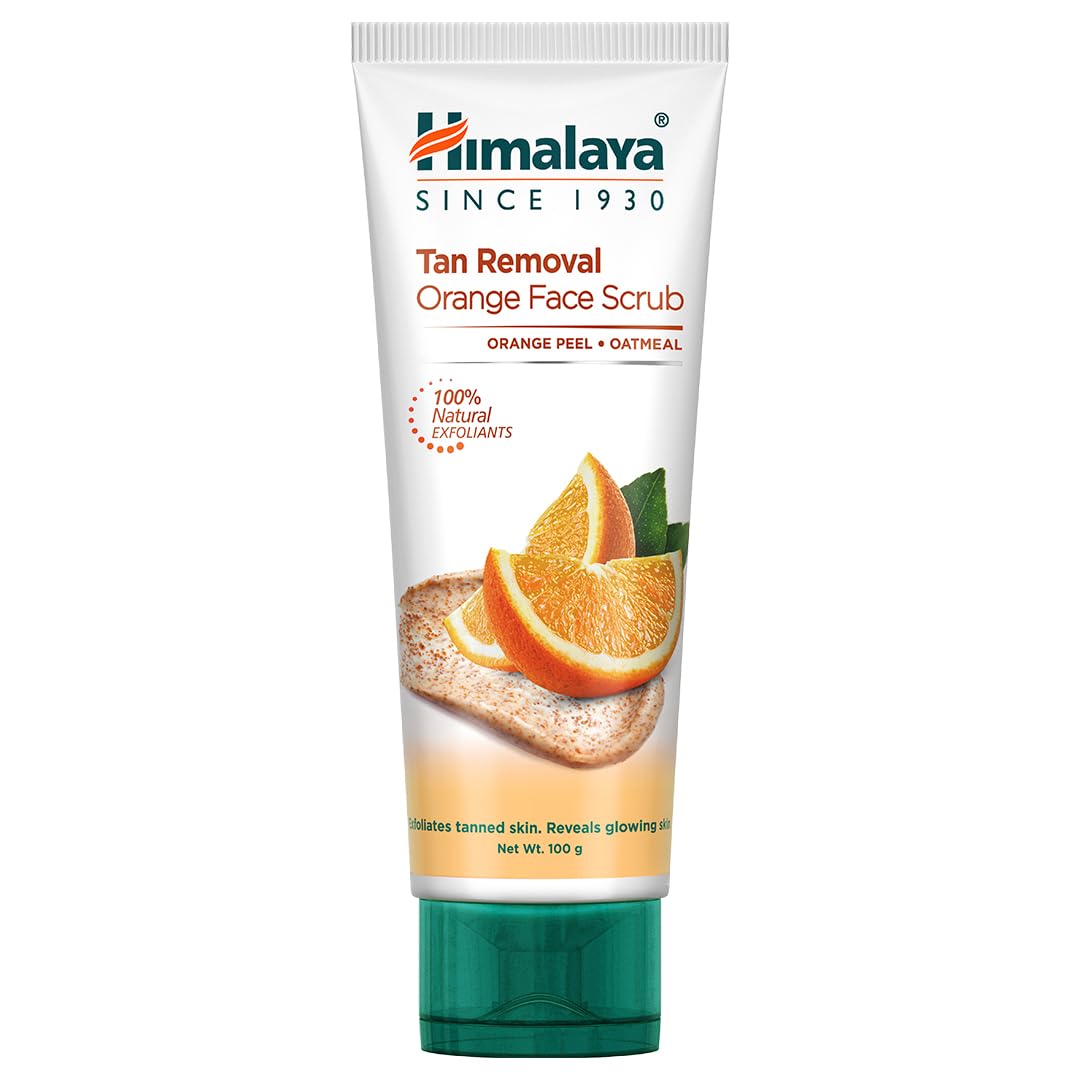 Himalaya Tan Removal Orange Face Scrub - 100g Exfoliating Cleanser for Brightening & Glowing Skin | Perfect for Daily Skincare Routine & Acne Treatment