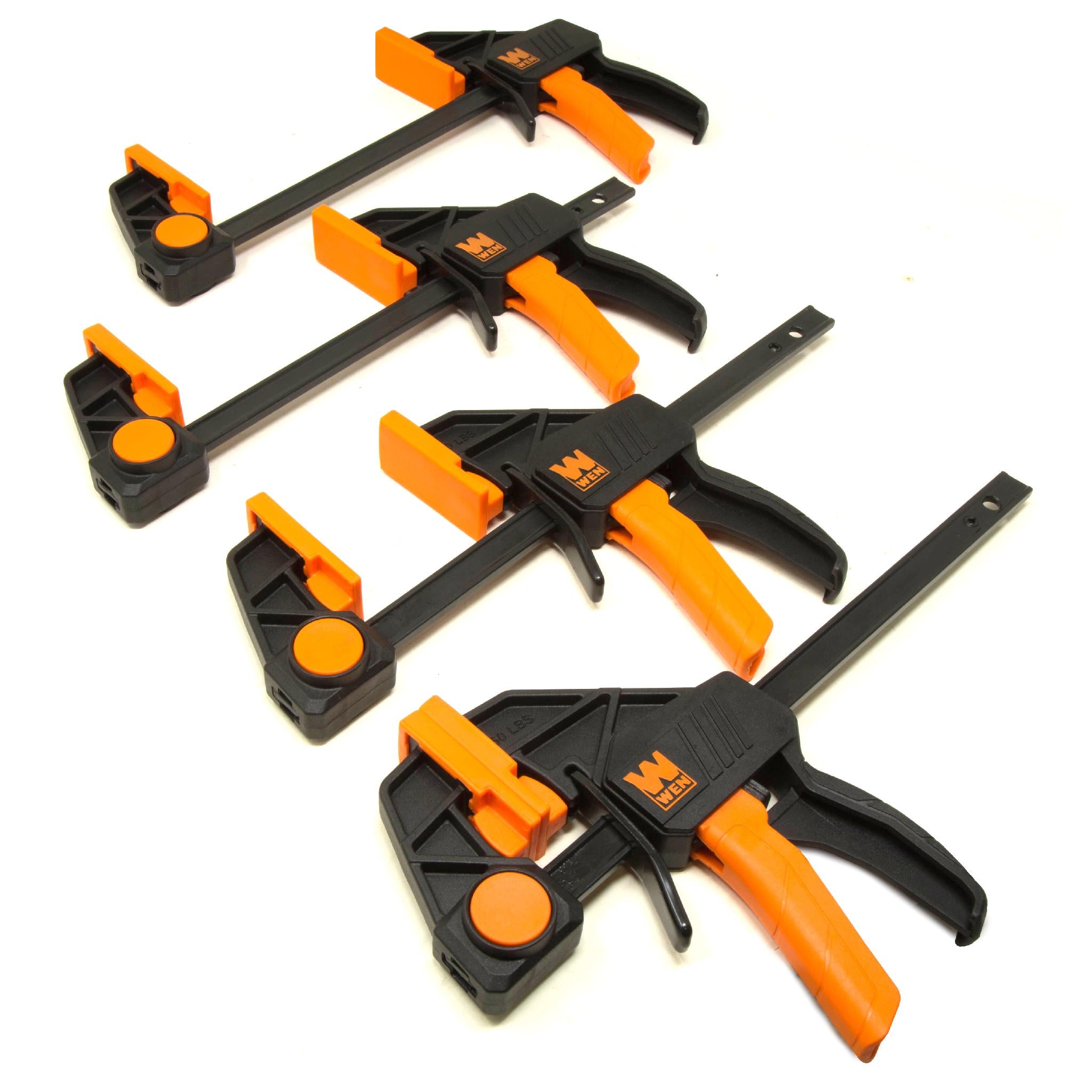6-Pack WEN CLR062 6-Inch Heavy Duty Steel Bar Clamps & Spreaders - 2.3-Inch Throat for Woodworking, DIY Projects, and Home Repairs