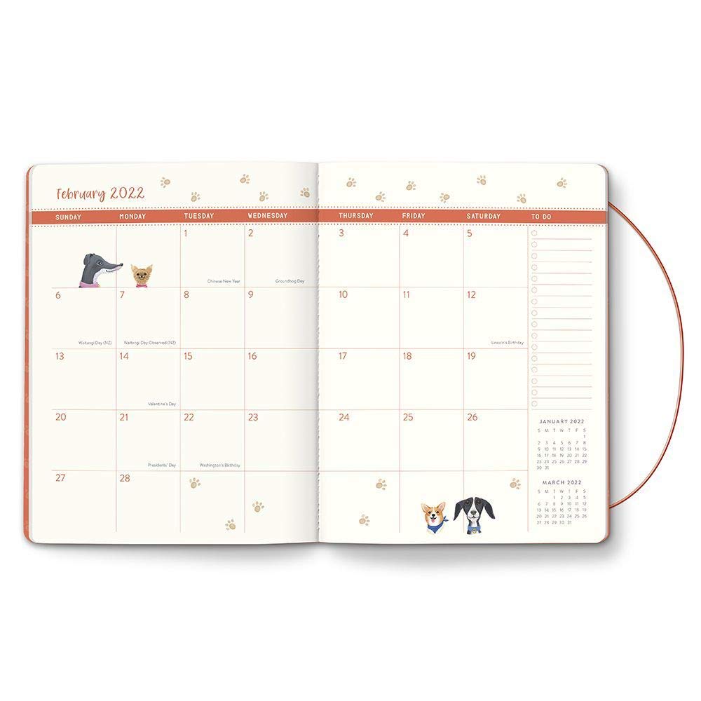 Doggone Cute Just Right Monthly 2022 Planner - Small Changes 1 EA - Perfect for Organizing Schedules, Tracking Goals & Daily Planning