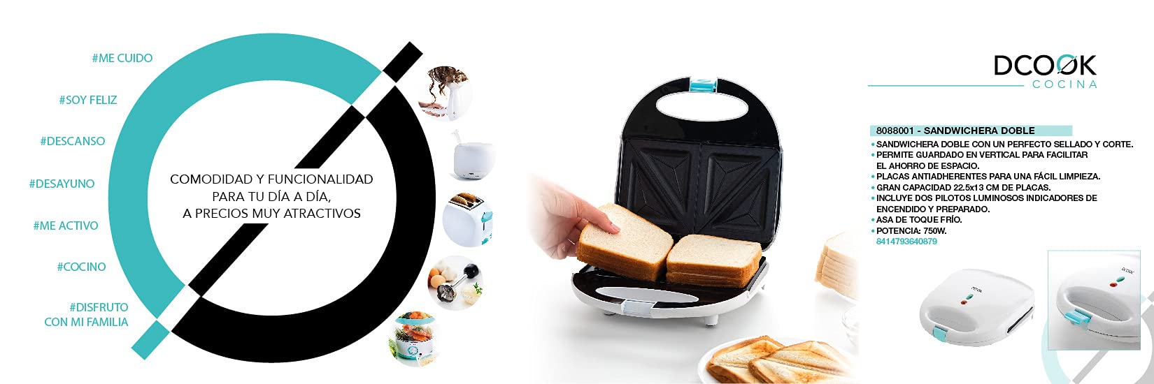 DCOOK Double Sandwich Box - BPA-Free, Leak-Proof Lunch Container for Work & School (Black, Standard Size) | Perfect for Meal Prep, Picnics & Office Lunches