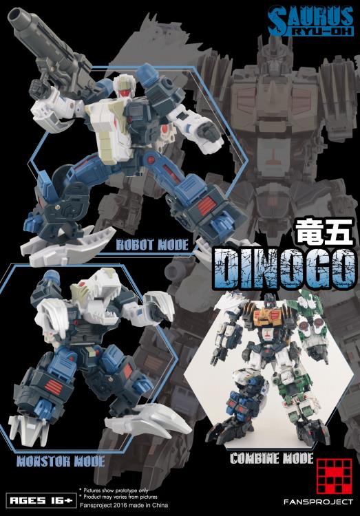 Fansproject Combiner Ryu Oh Dinogo - Transformers Style Robot Dinosaur Toy for Collectors - Perfect for Display, Play, and Anime Enthusiasts