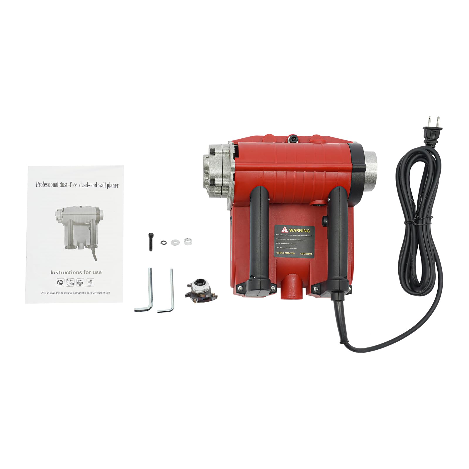 4580W Electric Wall Planer - Adjustable Depth Concrete & Putty Removal Tool for Wall Renovation | Professional Wall Shaving Machine for Cement, Plaster, Paint Stripping | Ideal for Home DIY & Construction Projects (Red)