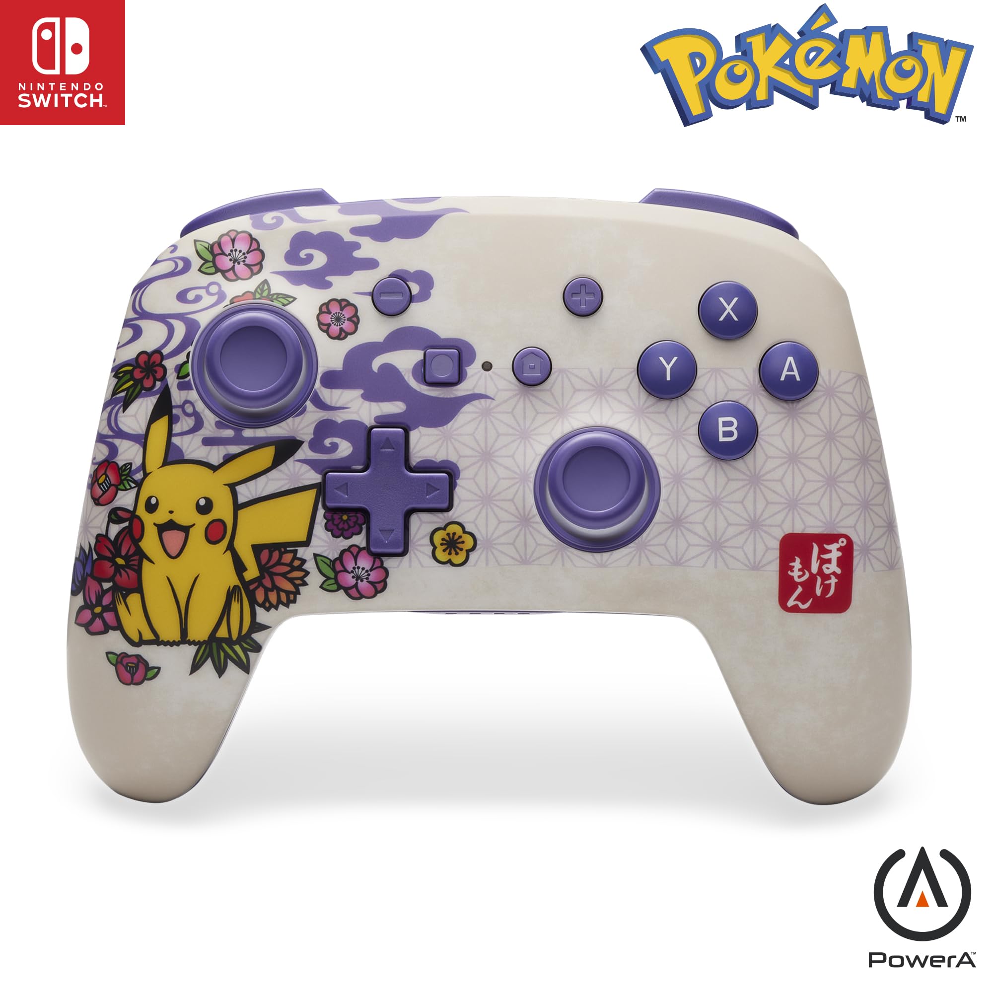 PowerA Enhanced Wireless Controller for Nintendo Switch - Pokémon Blossom | Compatible with Nintendo Switch OLED & Lite | Bluetooth Gamepad for Gaming | Perfect for Home Entertainment & Multiplayer Gaming