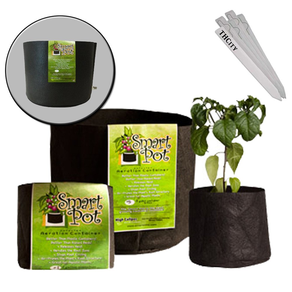 5 Pack Smart Fabric Plant Pots - 5 Gallon Breathable Aeration Containers for Indoor/Outdoor Gardening, Vegetables, Herbs & Flowers