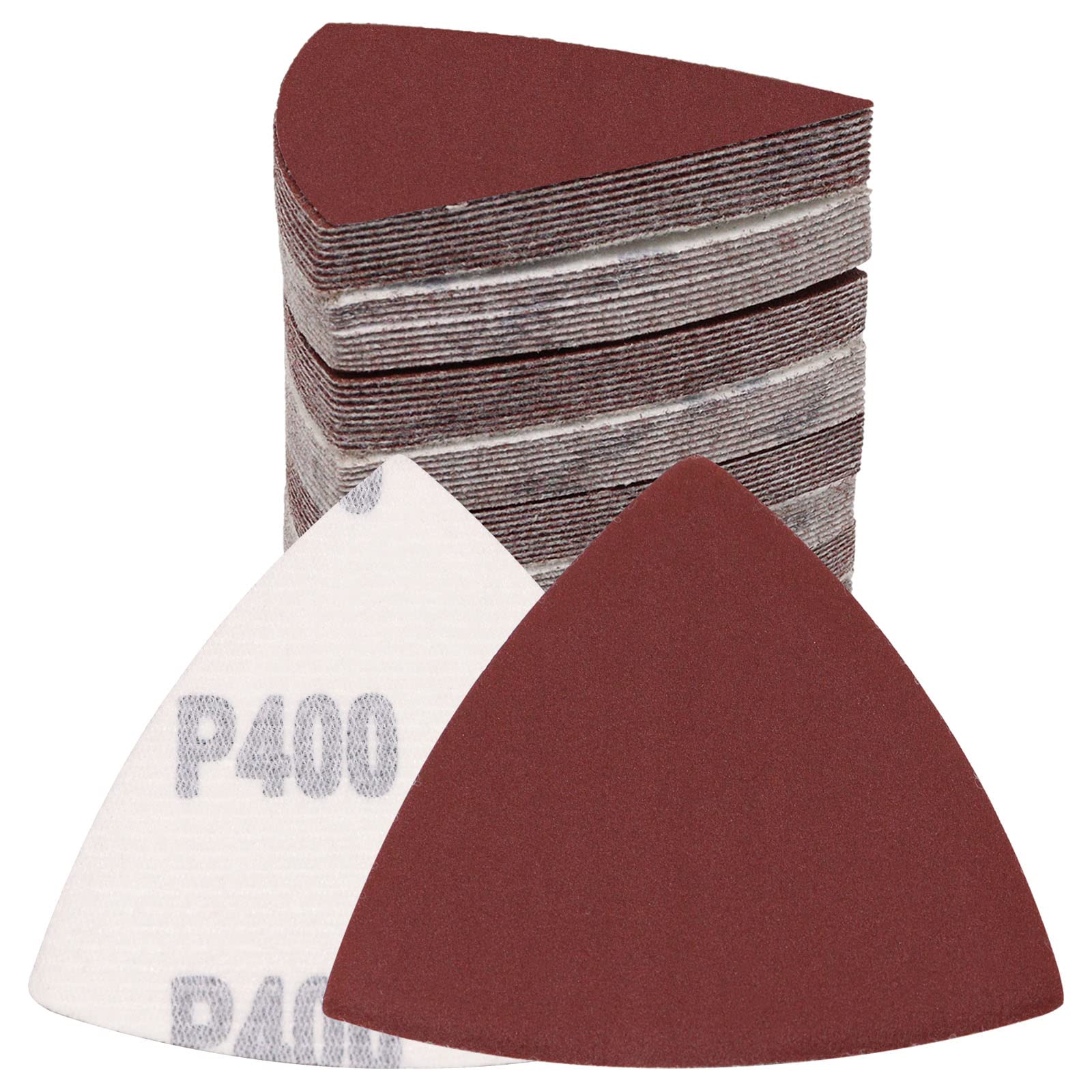 120 Pcs 400 Grit Triangle Sanding Pads for Oscillating Multi Tool - 3-1/8