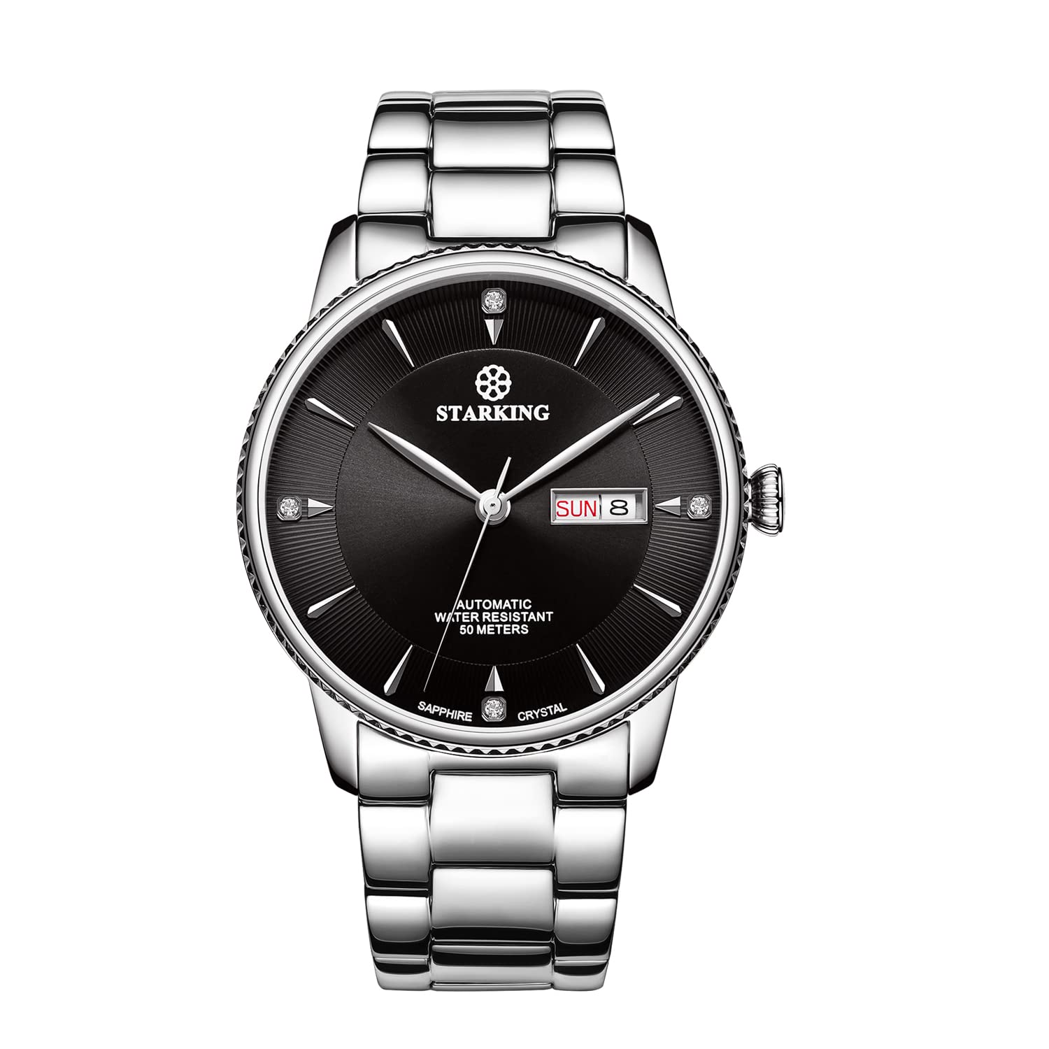 Premium STARKING Men's Automatic Watch - Stainless Steel Waterproof Business Wristwatch with Date & Week Display | Ideal for Office, Formal Events & Everyday Wear