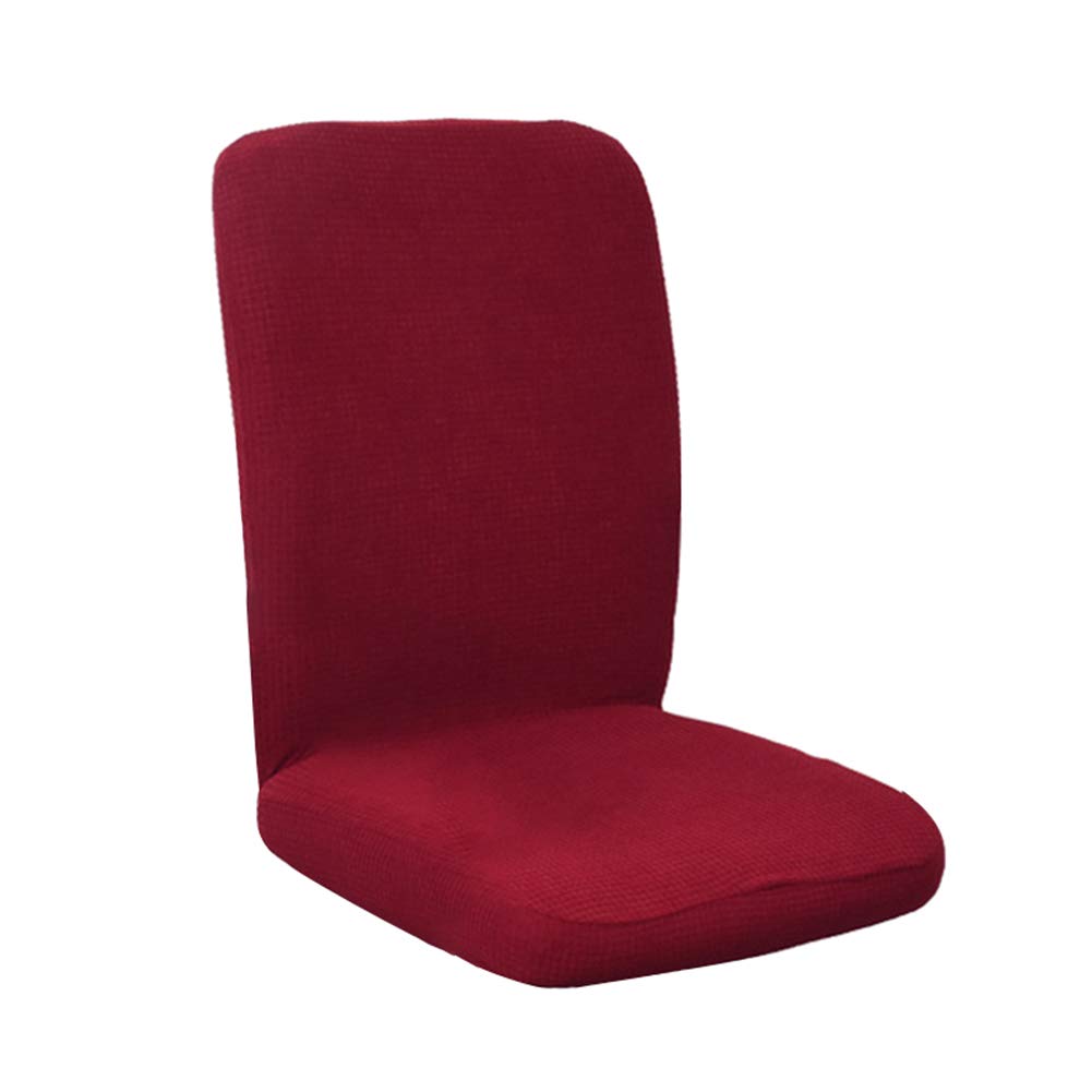 Waterproof Stretchy Office Chair Cover - Removable Swivel Armchair Protector (45cm-80cm, Wine Red) for Home, Office & Dining Room Use