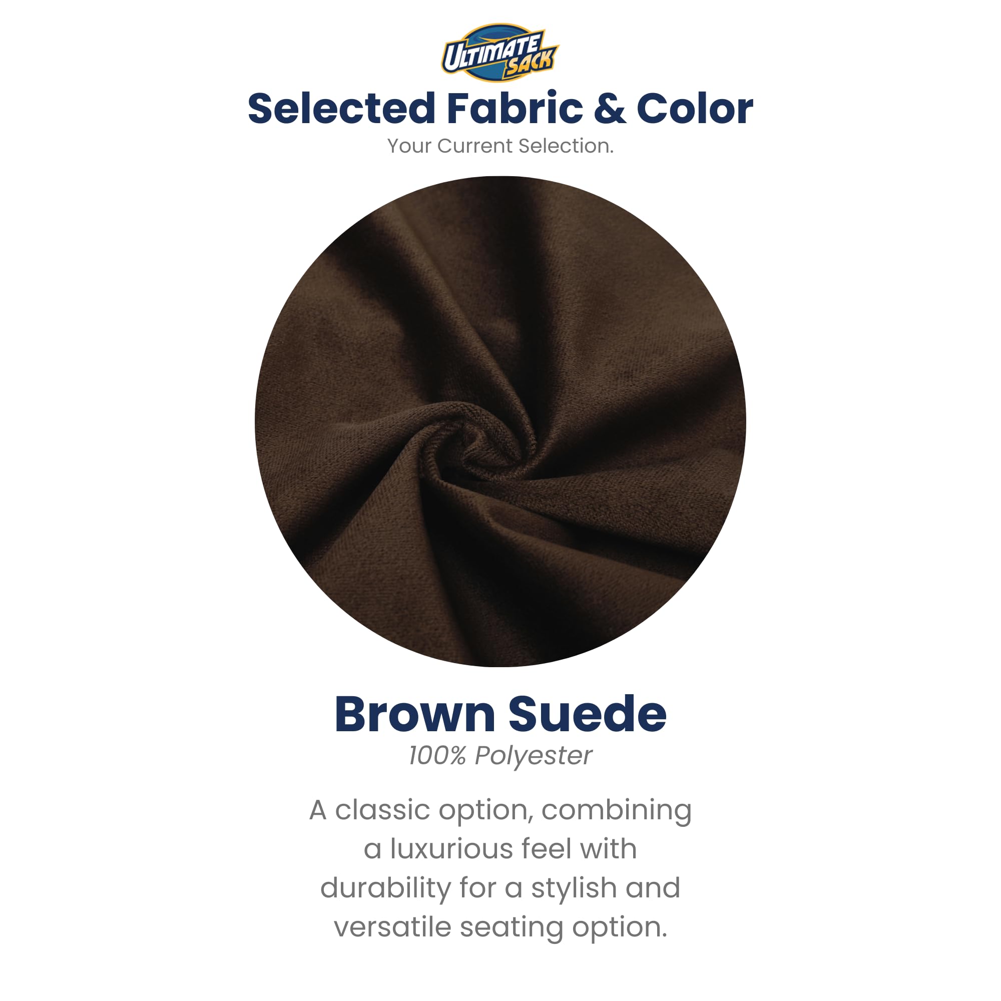 ULTIMATE SACK 6ft Oversized Bean Bag Chair with Footstool - Premium Suede Lounge Furniture for Adults (Brown) | Perfect for Living Room, Game Room & Dorm Relaxation