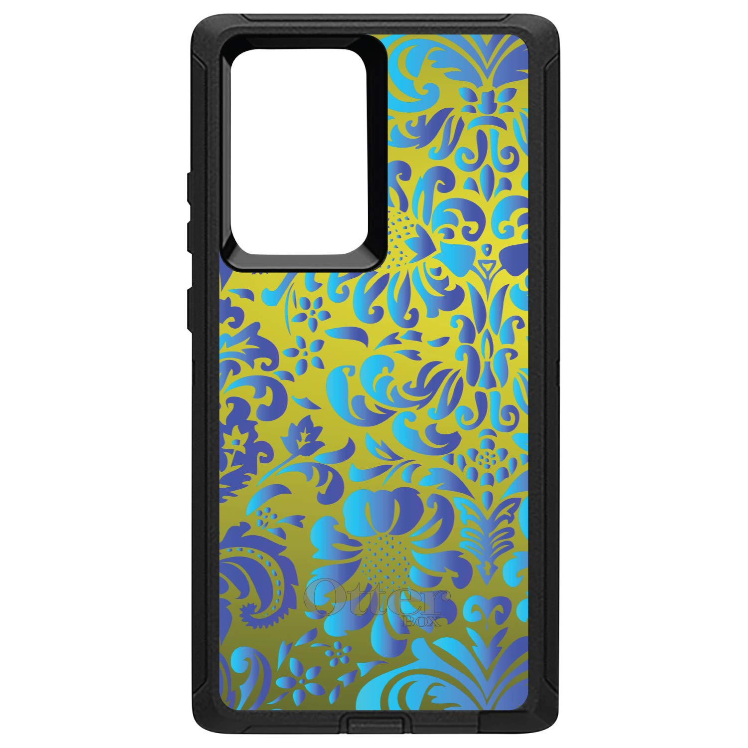 DistinctInk Samsung Galaxy Note 20 Ultra Case (6.9 Inch) - Premium Protective Cover with Floral Pattern in Green Blue Teal - Durable Replacement for OtterBox Defender - Perfect for Work, Travel & Everyday Use