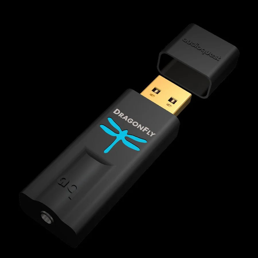 AudioQuest DragonFly Black USB DAC & Headphone Amplifier - High-Resolution Audio for Home, Office & Travel - Perfect for Music Lovers, Audiophiles & Professionals