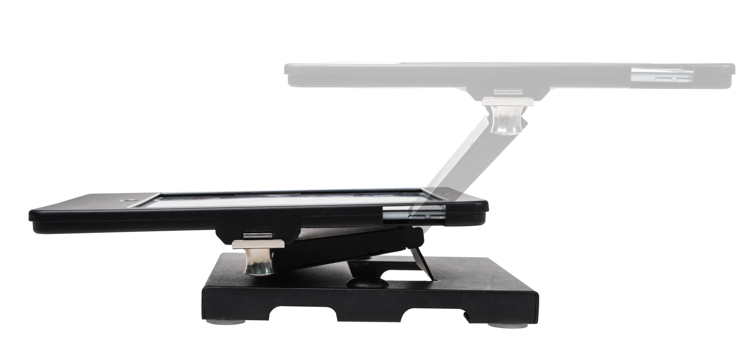 CTA Digital Black Flat-Folding Tabletop Security Stand for iPad 10.2-Inch (Gen), iPad Air 3 (2019) & iPad Pro 10.5 - Portable iPad Holder for Work, Study & Entertainment