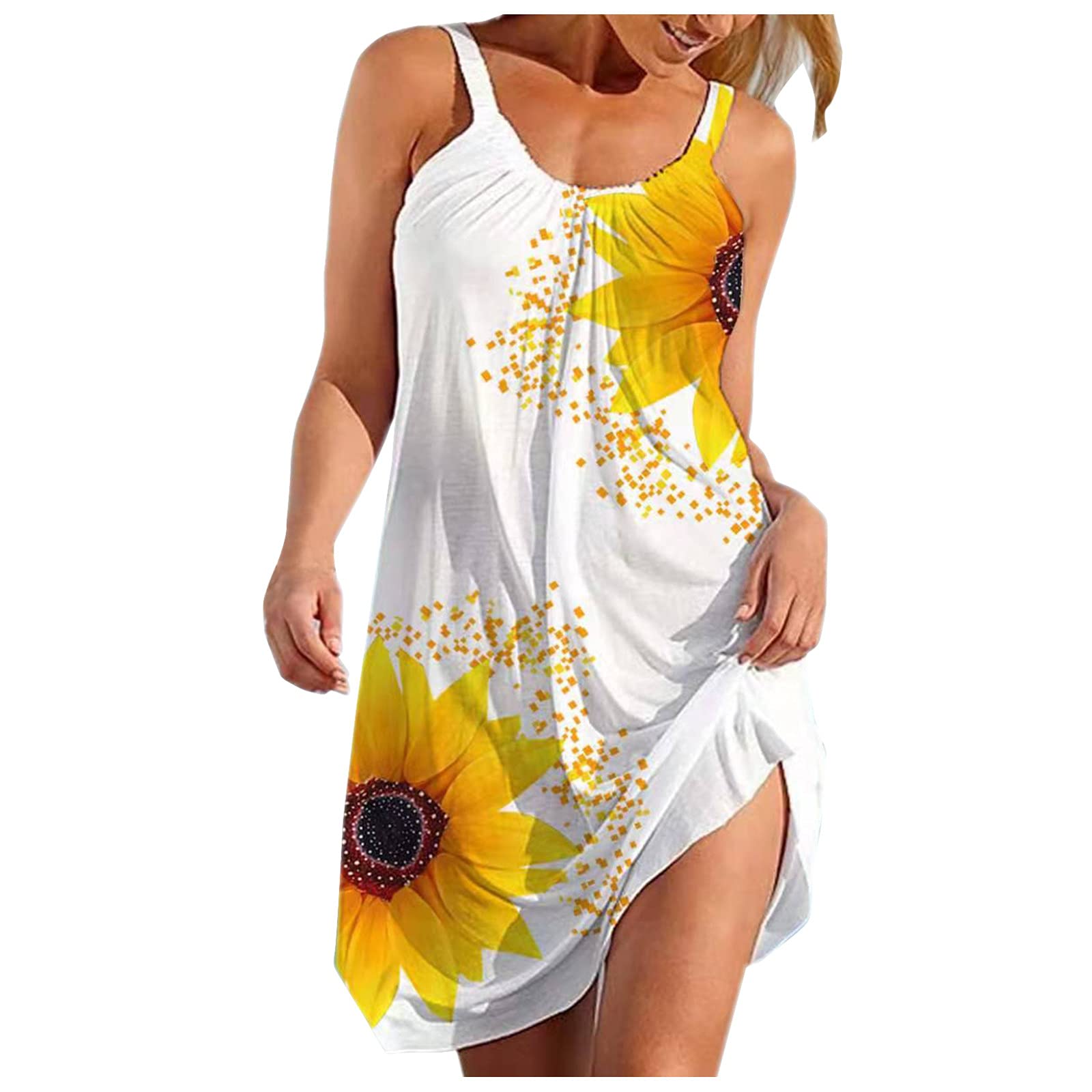 Floral Print Sleeveless Casual Dress for Women - Loose Fit Beach Dress with Hem Detail | Perfect for Summer Outings, Vacations & Daytime Wear