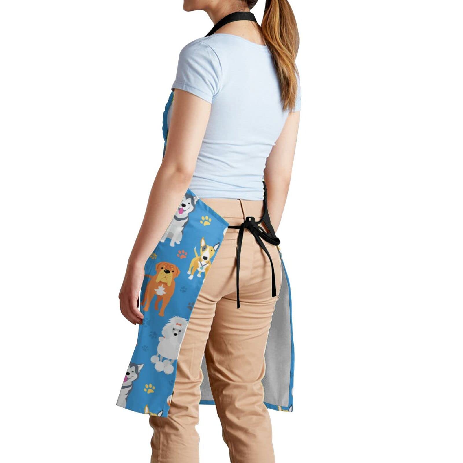 Cute Pink Pig Floral Waterproof Apron - Unisex Adjustable Kitchen Cooking Apron for Baking, BBQ, Gardening & Crafting