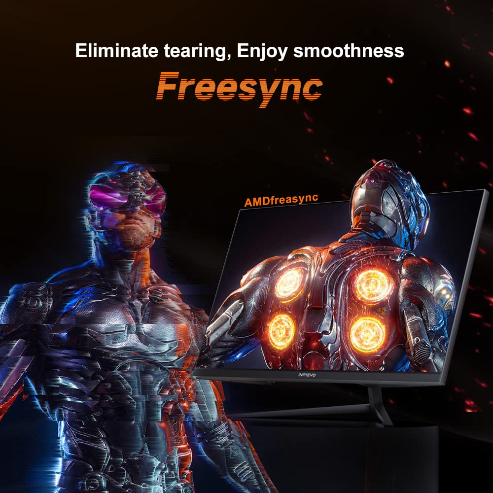 24 Inch Gaming Monitor FHD 1080P 165Hz 1ms Response - VA Panel with FreeSync, Built-in Speakers & Eye Care - Ultra Thin VESA Mountable PC Monitor for Esports & Work (HDMI/DP, Tilt Adjustable) - Perfect for Competitive Gaming & Home Office Setup