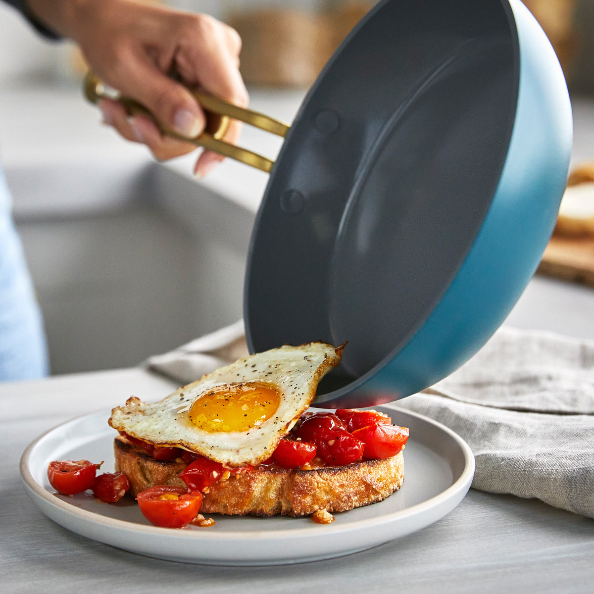 Stanley Tucci™ Ceramic Nonstick 3-Piece Mini Cookware Set - Venetian Teal | Non-Toxic, PFOA-Free | Perfect for Small Kitchens, Dorms & RV Cooking