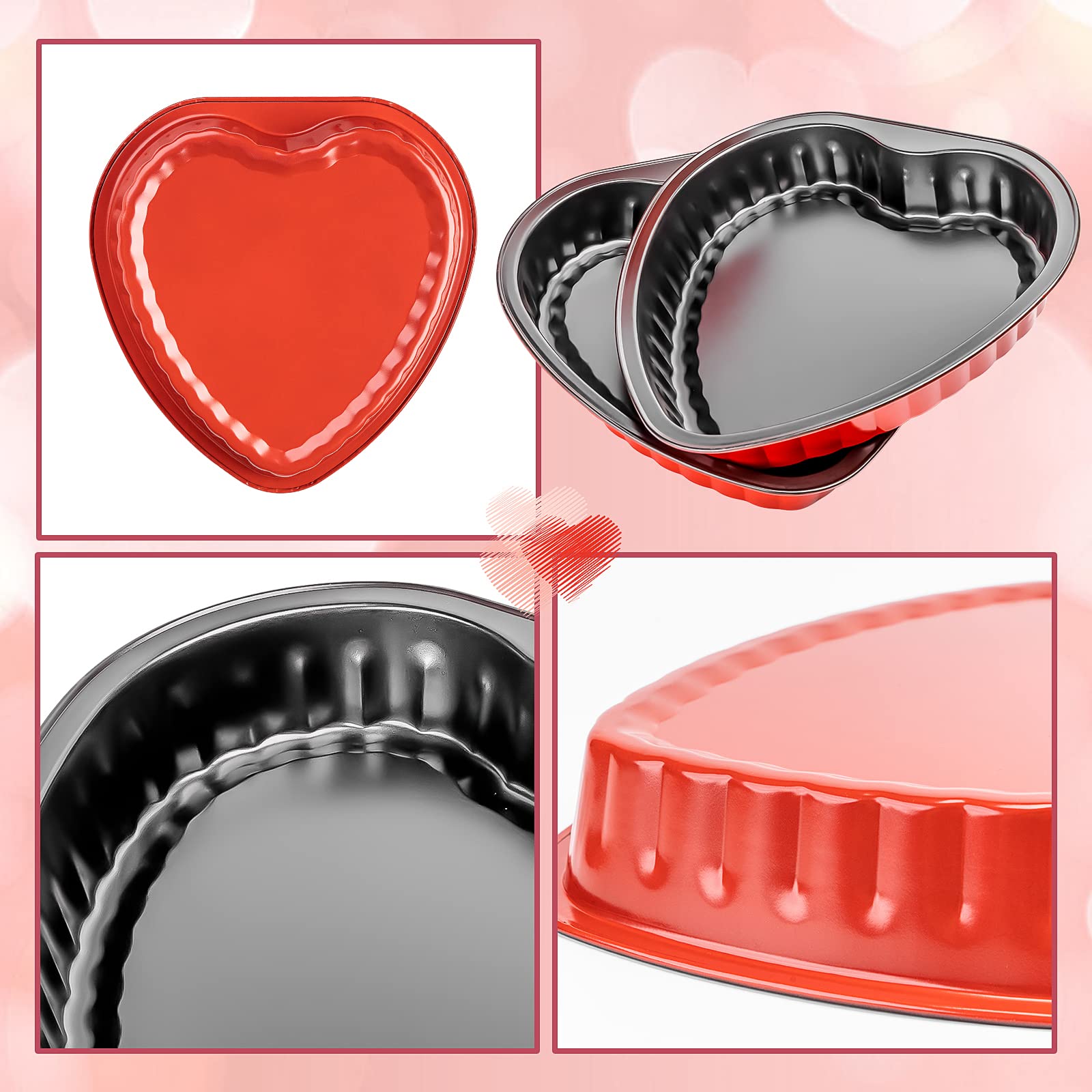 9 Inch Heart Shaped Cake Pans, 2 Pack Non-Stick Heart Cake Tins for Valentine's Day, Anniversary & Wedding Baking - Perfect for Romantic Desserts, Cupcakes & Special Occasion Cakes