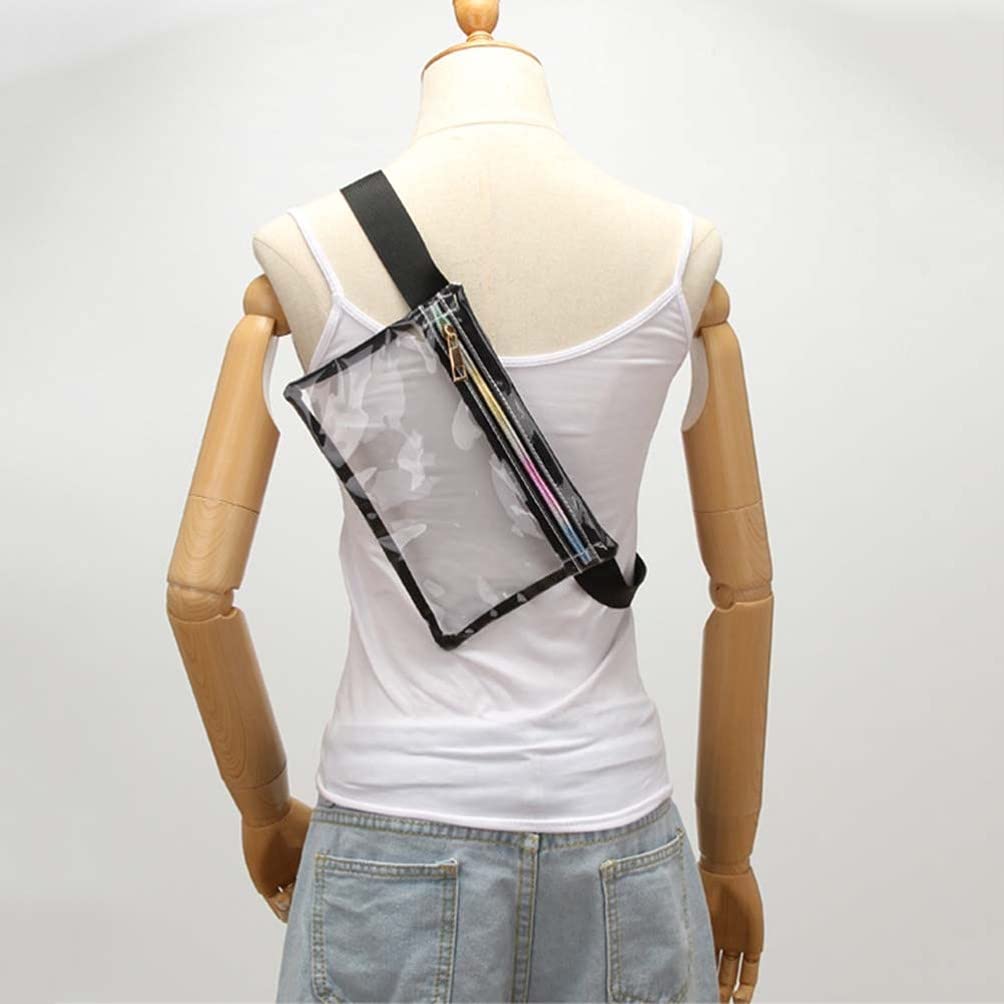 Clear Transparent Waist Fanny Pack for Men & Women - Waterproof Travel Belt Bag for Beach, Gym, Running & Outdoor Activities