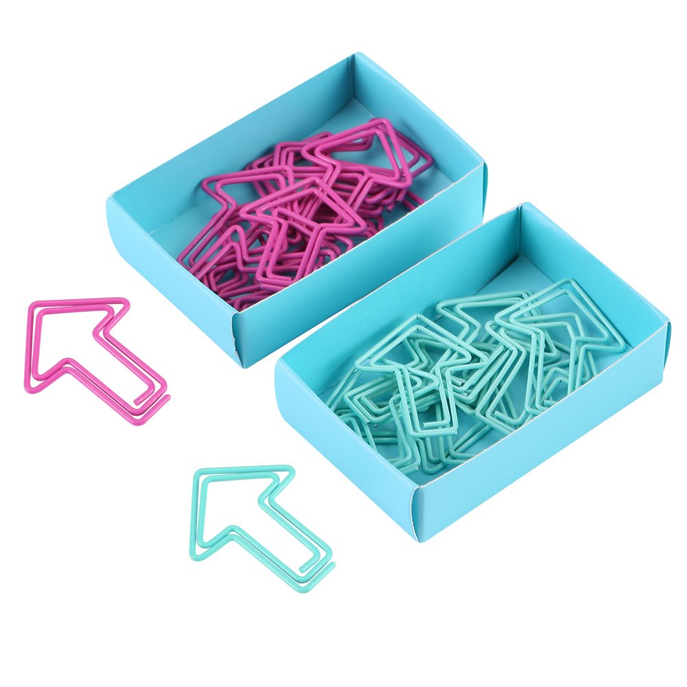 12Pcs Fun Metal Paper Clips - Colorful Document Clips for School, Office, Bookmarking & Organizing (Light Blue) - Perfect for Notebooks, Planners & Office Supplies