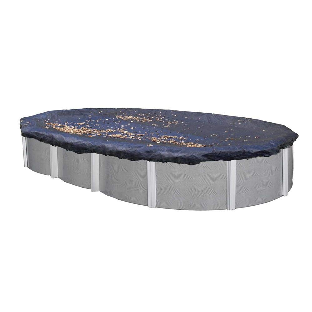 15ft x 30ft Heavy Duty Oval Above Ground Winter Blue Swimming Pool Cover - Durable Protection for Cold Weather, Snow & Debris - Perfect for Backyard, Garden & Seasonal Pool Maintenance
