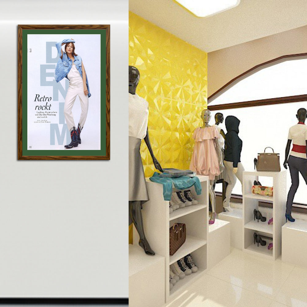 14x22 Designer Wood Snap Frames for Posters with 2 Wide Matboard - Perfect for Home Decor, Office Displays & Art Exhibitions