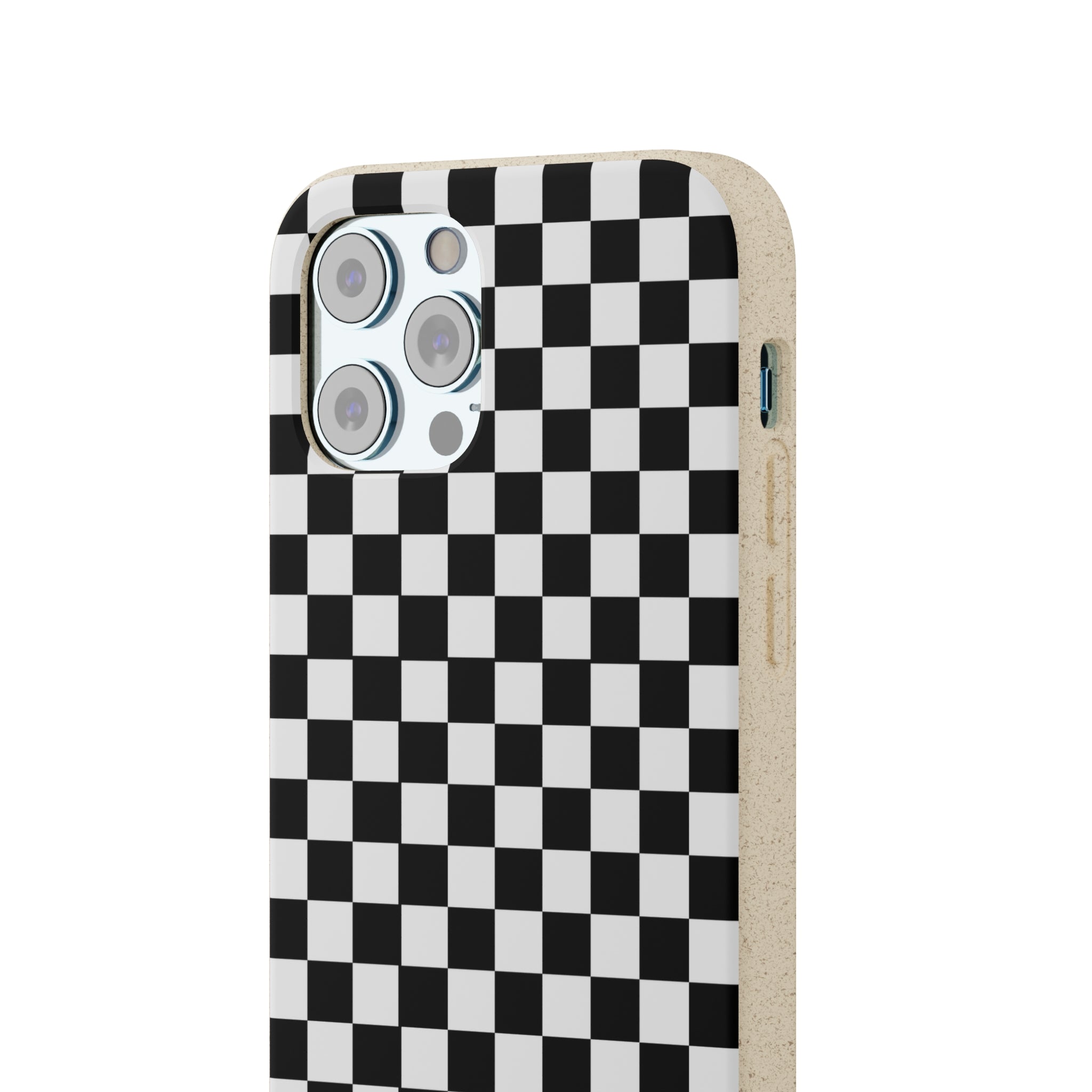 Eco-Friendly Biodegradable Checkered Phone Case for iPhone & Samsung - Perfect for Everyday Use & Outdoor Activities
