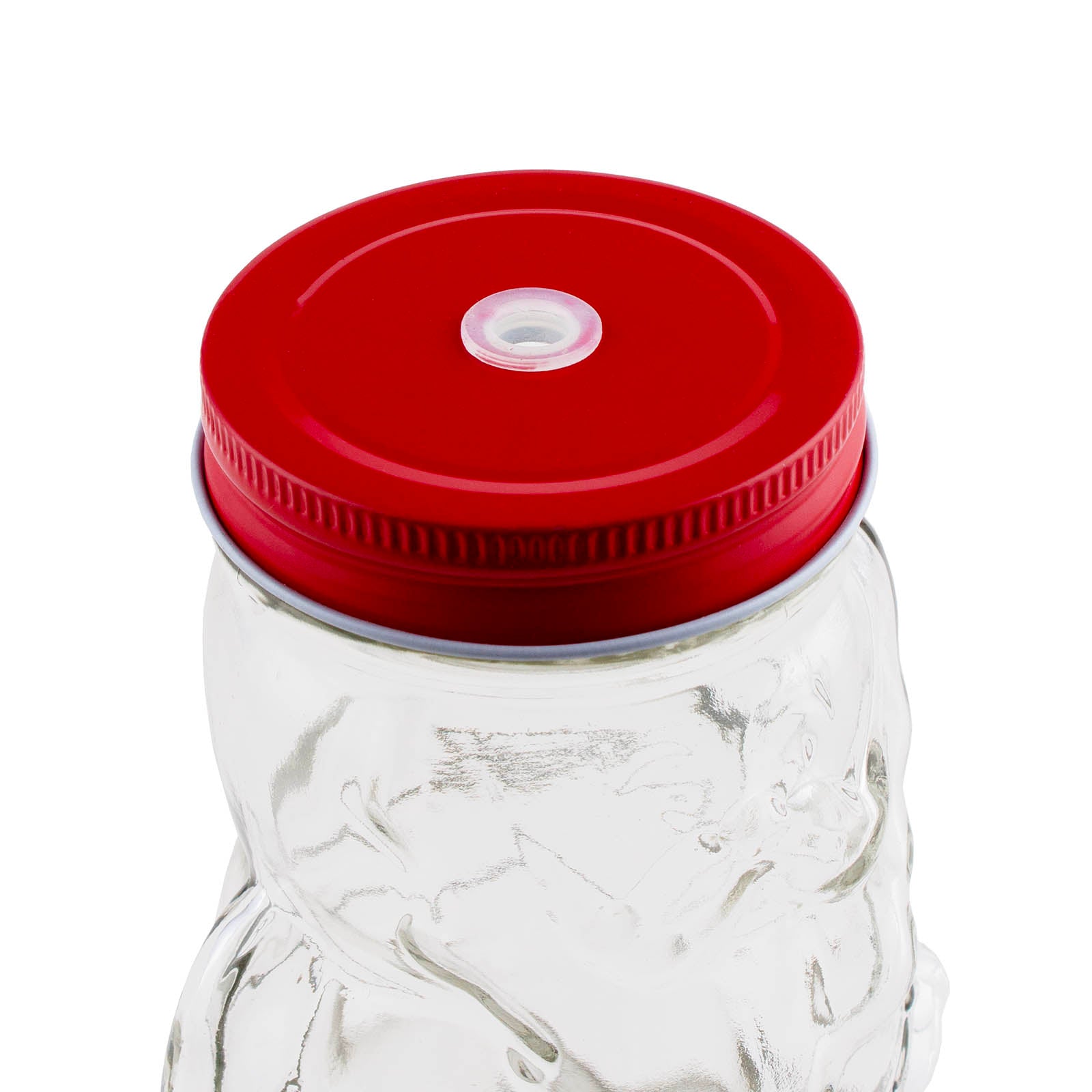 BarConic® 18oz Mason Jar with Lid - Santa Design - Perfect for Holiday Gifts, DIY Crafts & Home Decor Storage